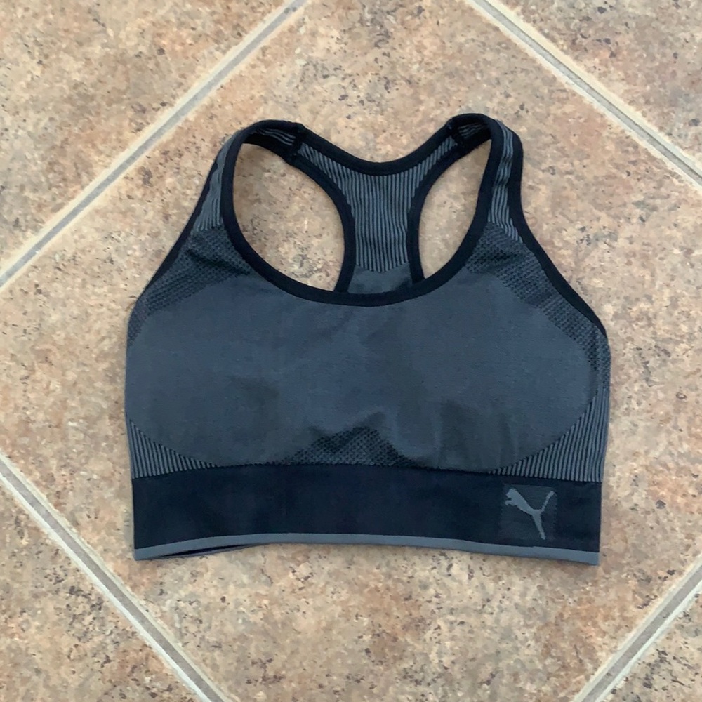 Puma black sports bra